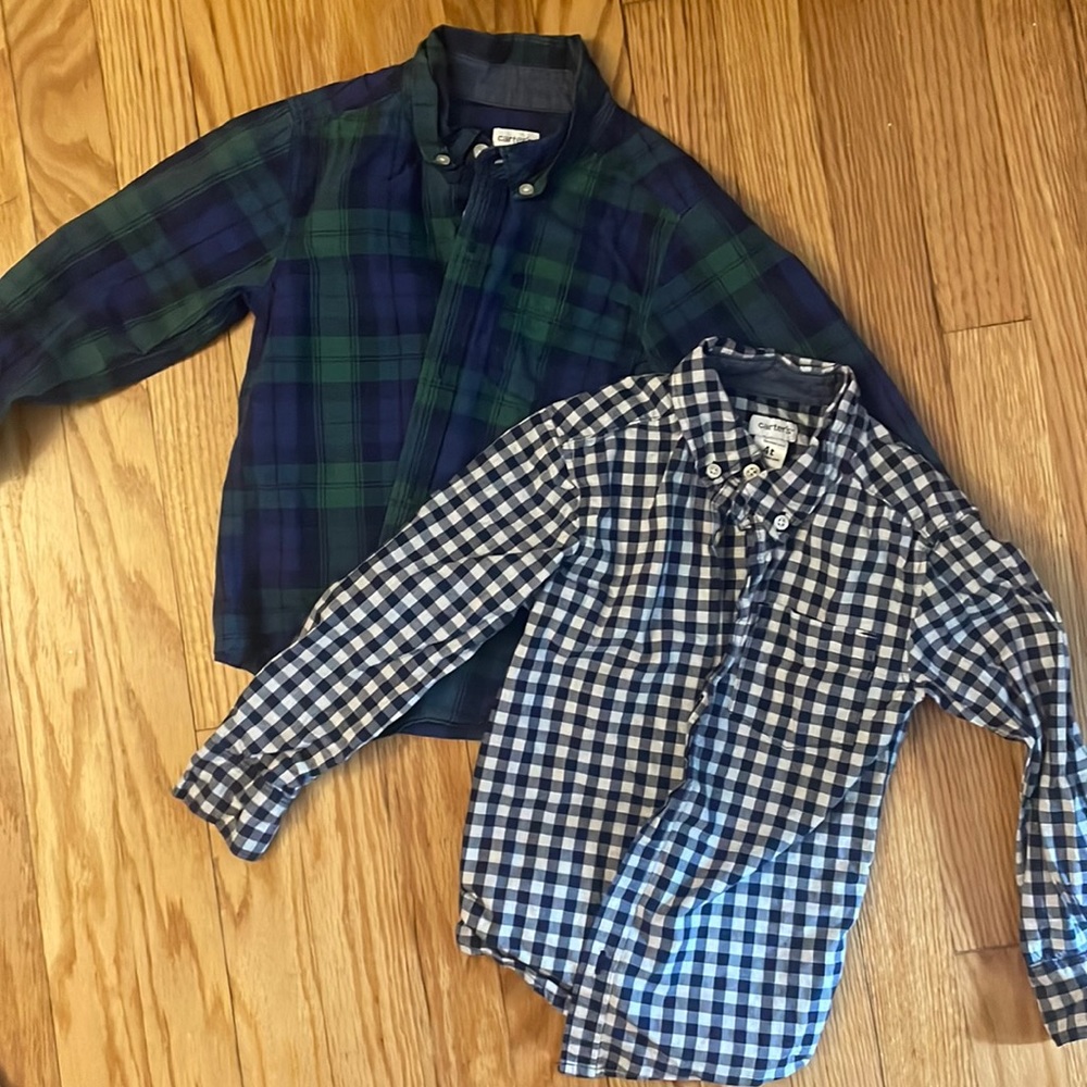 Carter’s Set of 2 Button Down Long Sleeve Shirts Size 4T
